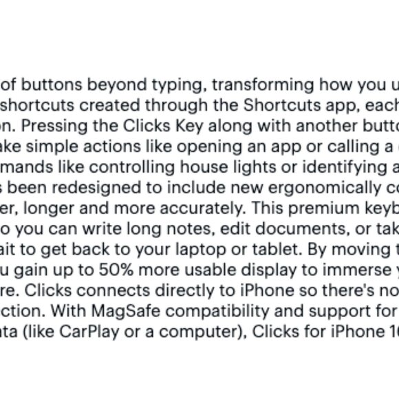 Clicks - Keyboard for Apple iPhone 16 Pro - Spice (Orange) - Picture 4 of 4